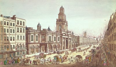 A View of the Royal Exchange, engraved by Moithey, c.1754 by French School